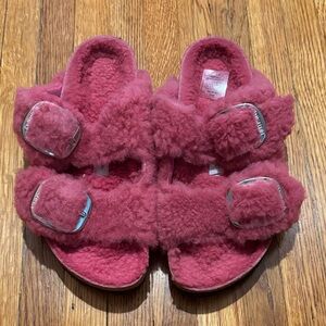 Birkenstock Arizona Shearling Pink Narrow Fur Womens US 7 WD
